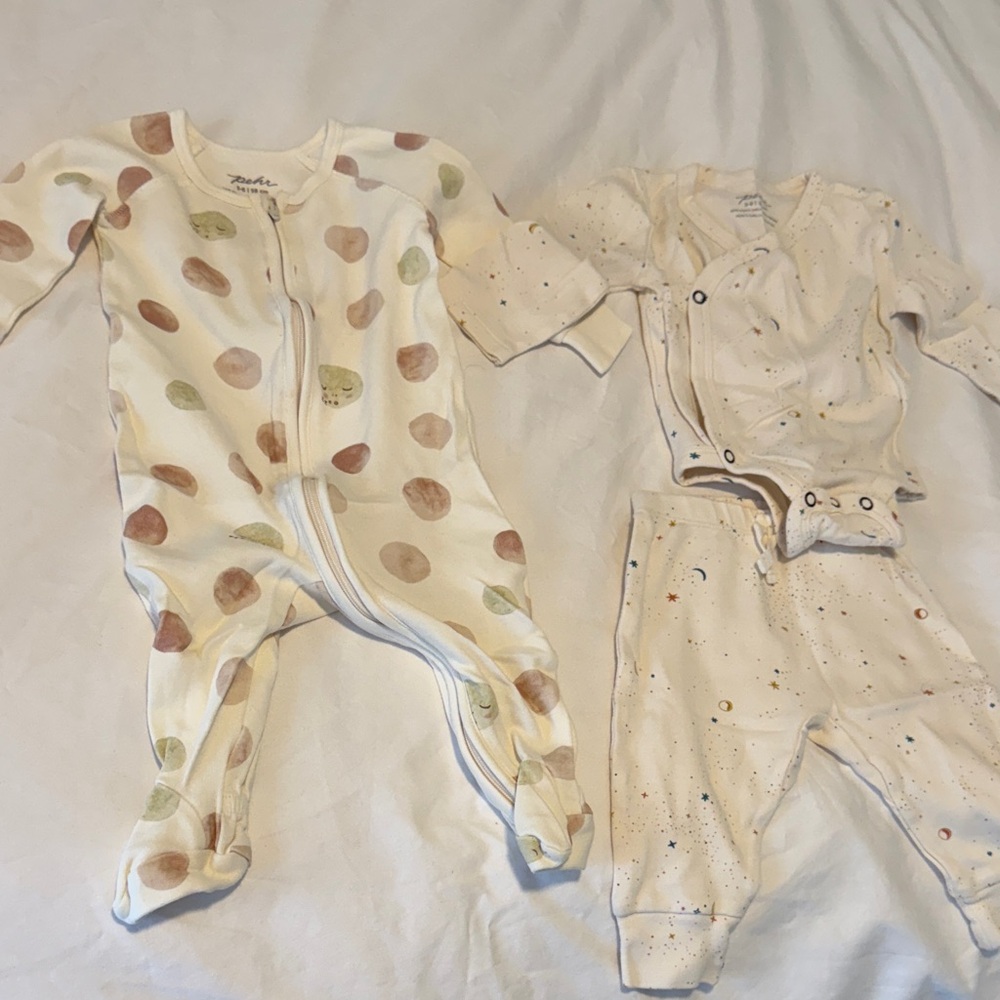 Pehr Baby footed onesie and two piece set